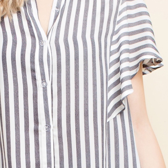 Striped Button Up Blouse - Picture 6 of 10